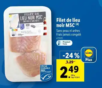 Lidl Filet de lieu noir MSC offre