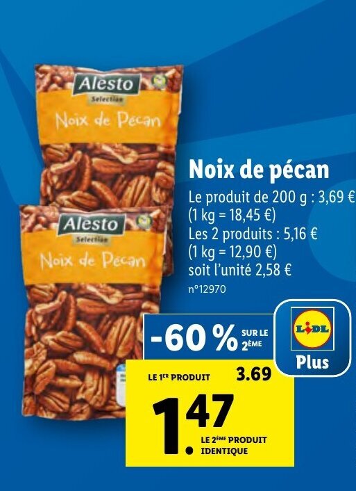 Promo Noix de pécan chez Lidl