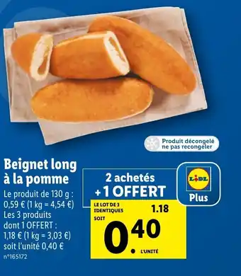 Lidl Beignet long à la pomme offre