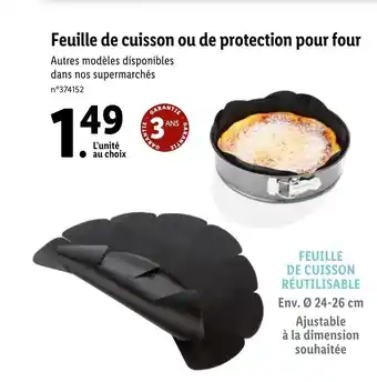 Lidl Feuille de cuisson ou de protection pour four offre