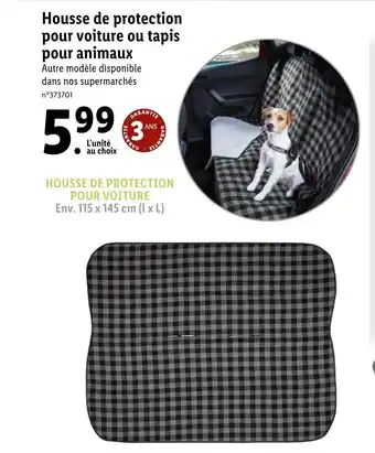 Lidl Housse de protection pour voiture ou tapis pour animaux offre