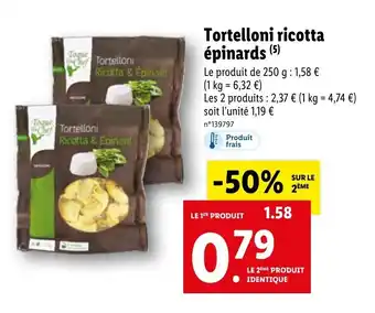 Lidl Totelloni ricotta épinards offre