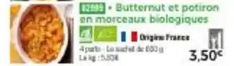 Butternut et potiron en morceaux biologiques