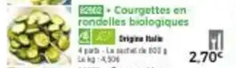 Courgettes en rondolles biologiques