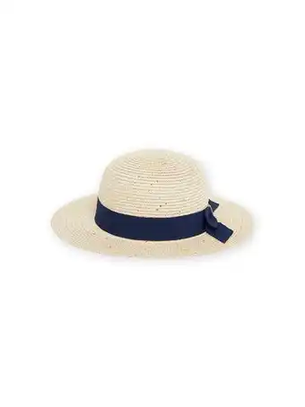 Chapeau de paille Ă ruban bleu enfant fille