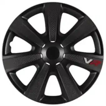 Norauto 4 enjoliveurs noir 4racing vr look carbone 16 pouces offre