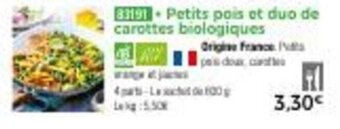 Thiriet Petits pois et duo de carottes biologiques offre