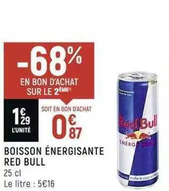 Casino Shop Boisson énergissante red bull offre