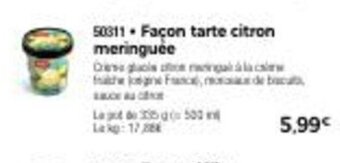 Thiriet Façon tarte citron meringuée offre