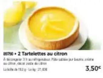 Thiriet 2 tartelettes au citron offre