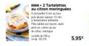 Thiriet 2 tartelettes au citron meringuées offre