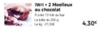 Thiriet 2 moelleux au chocolat offre