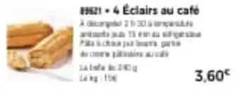 Thiriet 4 éclairs au café offre