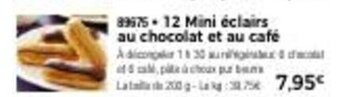 Thiriet 12 mini éclairs au chocolat et au café offre