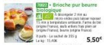 Thiriet Brioche pur beurre biologique offre