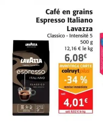 Colruyt Café en grains Espresso Italiano Lavazza offre