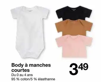 Zeeman Body à manches courtes offre
