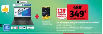 Auchan Portable 145-DQ3007NF HP+Pack Norton 360 Platinum offre