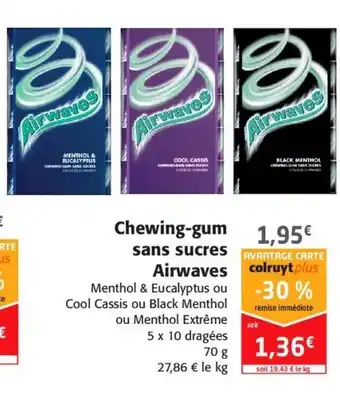 Colruyt Chewing-gum sans sucres Airwaves offre