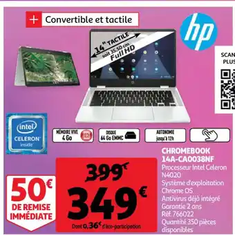 Auchan Hp Chromebook 1A-CA0038NF offre