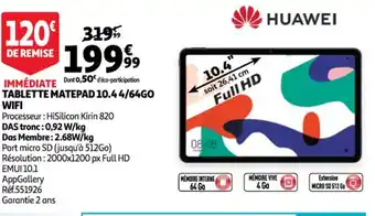Huawei Tablette Matepad 10.4 4/64Go Wifi