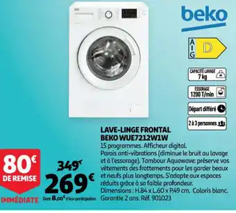 Auchan Beko Lave-Linge Frontal Beko WUE7212W1W offre