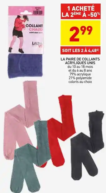 Stokomani La paire de collants acryliques unis offre