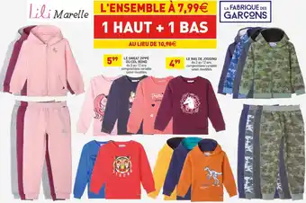 Stokomani Lili marelle le sweat zippé ou col rond et le bas de jogging offre