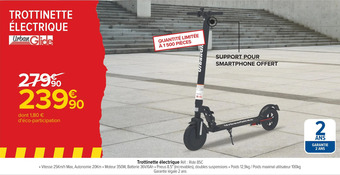 Carrefour Urban glide trottinette électrique offre
