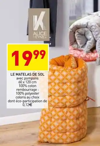 Stokomani Alice keynes le matelas de sol offre