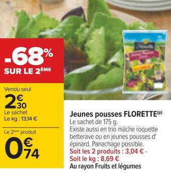 Carrefour Florette jeunes pousses offre
