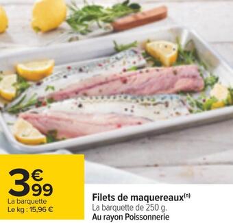 Carrefour Filets de maquereaux offre