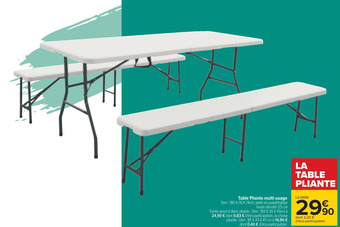 Carrefour Table pliante multi-usage offre