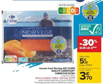 Carrefour Carrefour extra saumon fumé norvège asc filiere qualite carrefour offre