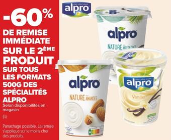 Carrefour Alpro bon plan sur tous les formats 500g des spécialités alpro offre