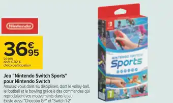 Carrefour Nintendo jeu "nintendo switch sports" pour nintendo switch offre