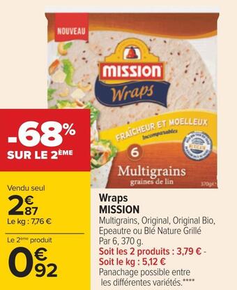 Carrefour Mission wraps offre