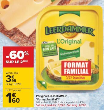 Carrefour Leerdammer l'original leerdammer "format familial" offre