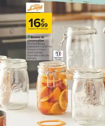 Carrefour Le parfait bocaux de conservation offre