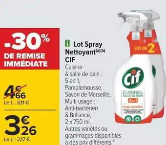 Carrefour Cif lot spray nettoyant offre
