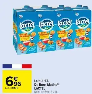 Carrefour Market Lactel lait u.h.t. de bons matins offre