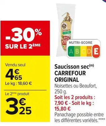 Carrefour Market Carrefour original saucisson sec offre