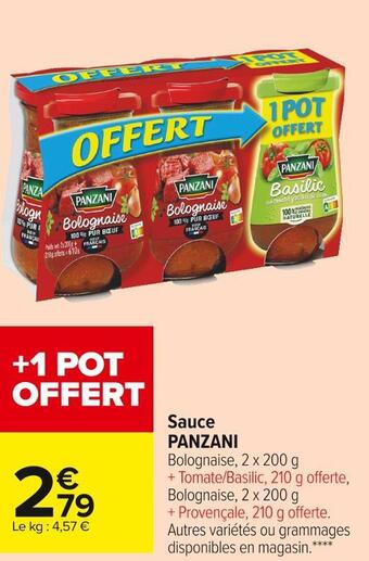 Carrefour Market Panzani sauce offre