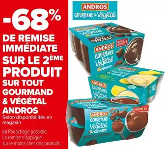 Carrefour Market Andros bon plan sur tout gourmand & végétal de la marque andros offre