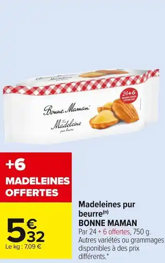 Carrefour Market Bonne maman madeleines pur beurre offre