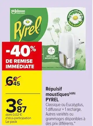 Carrefour Market Pyrel répulsif moustiques offre