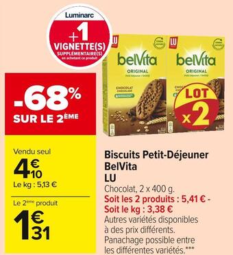 Carrefour Market Lu biscuits petit-déjeuner belvita offre