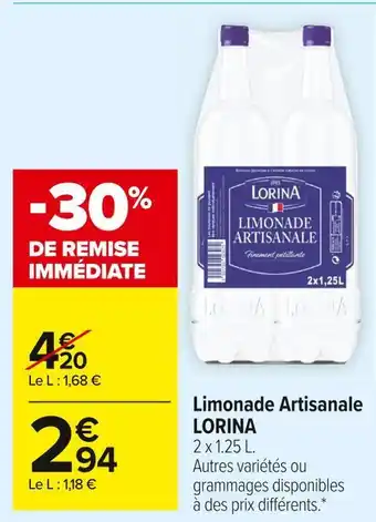 Carrefour Market Lorina limonade artisanale offre