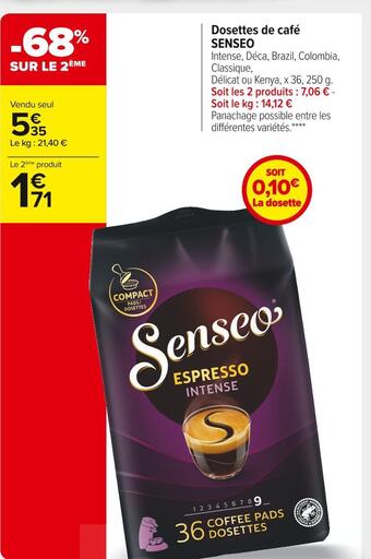 Senseo dosettes de café
