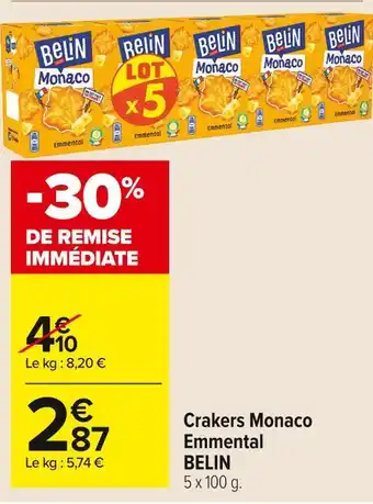 Carrefour Market Belin crakers monaco emmental offre